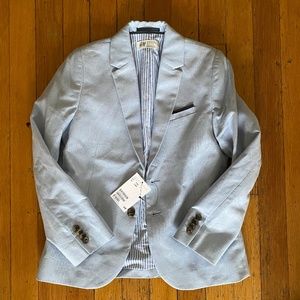 H&M Boys Light Blue Summer Blazer, Size 7/8